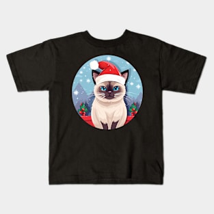 Siamese Cat Xmas, Love Cats Kids T-Shirt